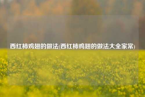 西红柿鸡翅的做法(西红柿鸡翅的做法大全家常)