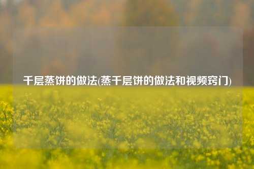 千层蒸饼的做法(蒸千层饼的做法和视频窍门)
